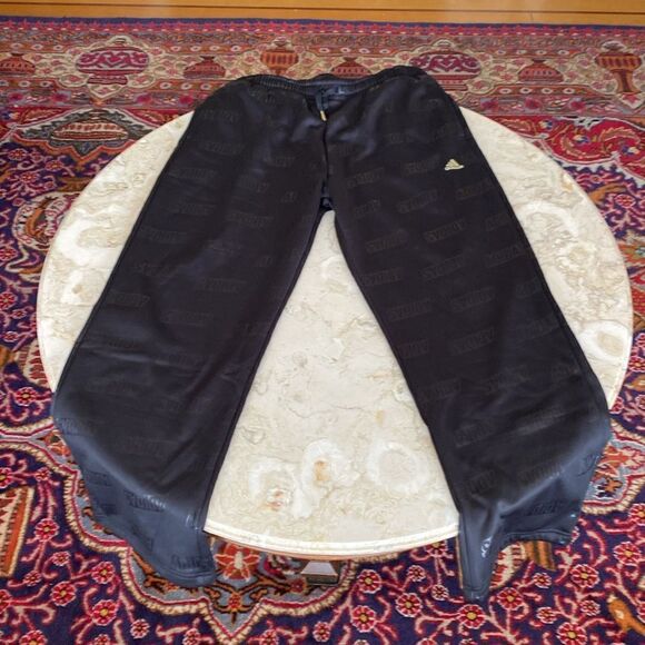 NWT ADIDAS Embossed Monogram Wide Leg Jogging Pants Regular Fit - Picture 4 of 13